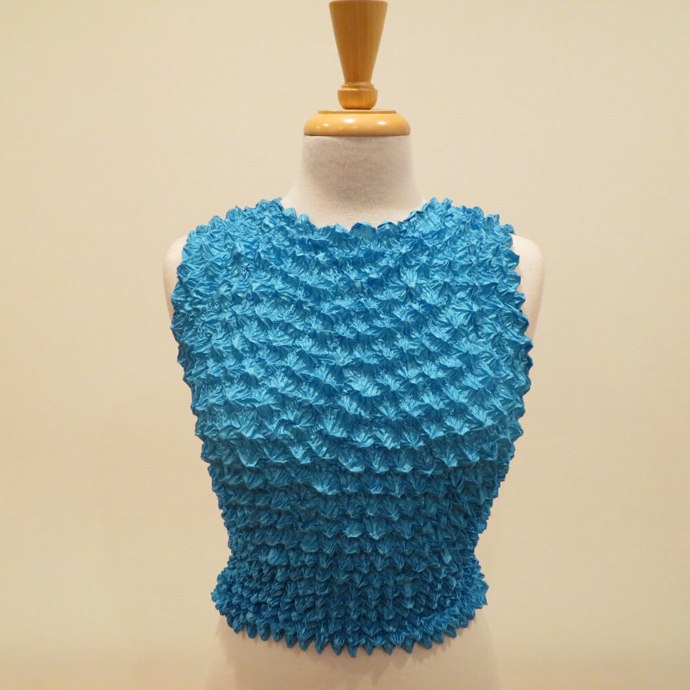 F.C Popcorn Bubble Crinkle Tank Top Women’s One Size Stretch Sleeveless 90s